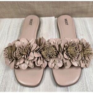 Mixit Women's Kiki 3D Floral Band Slide Nude Sandals Size 8M Faux Leather Boho